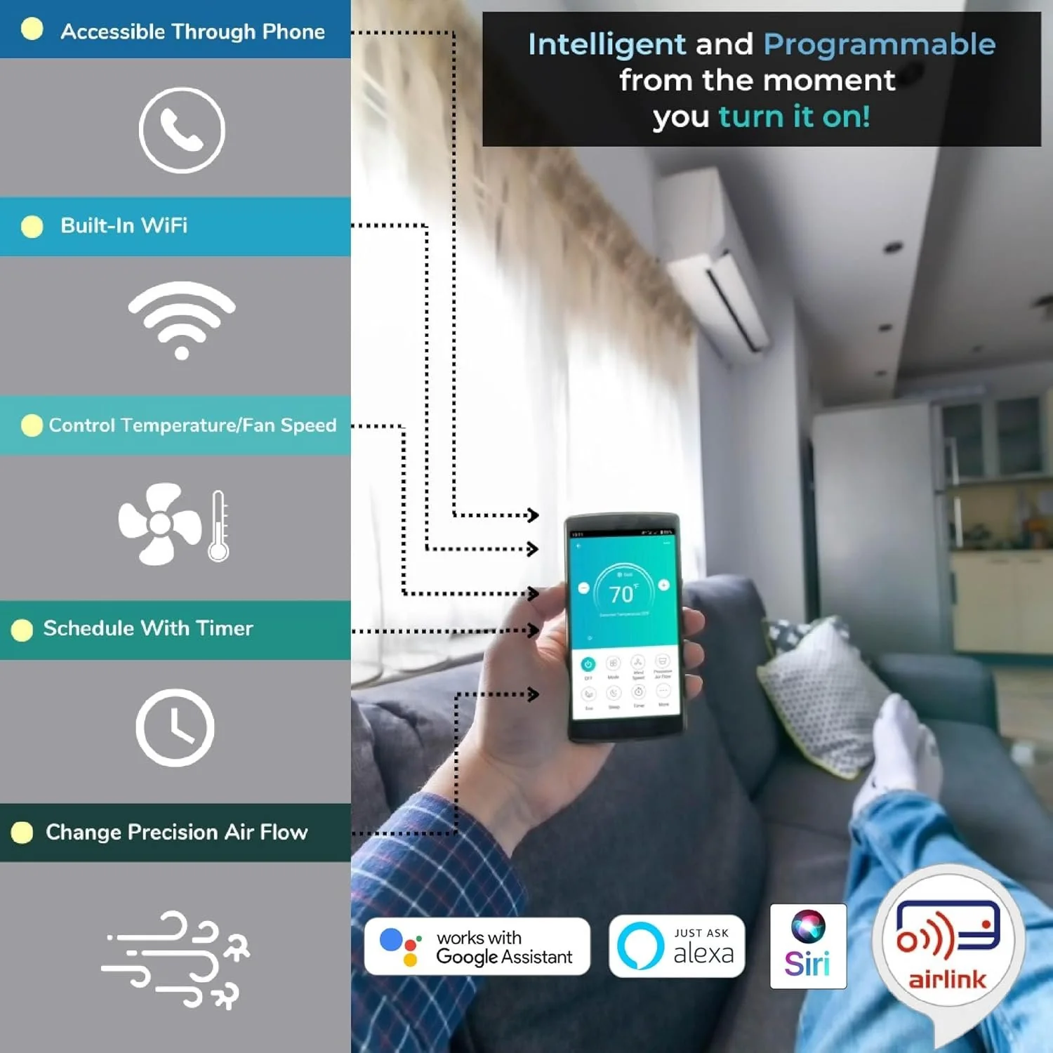 Quint Split 45000 BTU 3.75-Ton Quantum Ultra Wi-Fi 22 SEER Energy-Star Multi (5) Zone Wall Mount Air Conditioner Heat Pump 230-Volt - Image 4